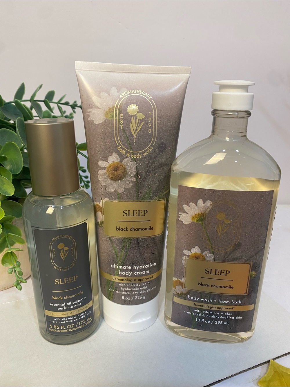 Aromatherapy Black Chamomile Bath & Body Works New 3-Pc Set